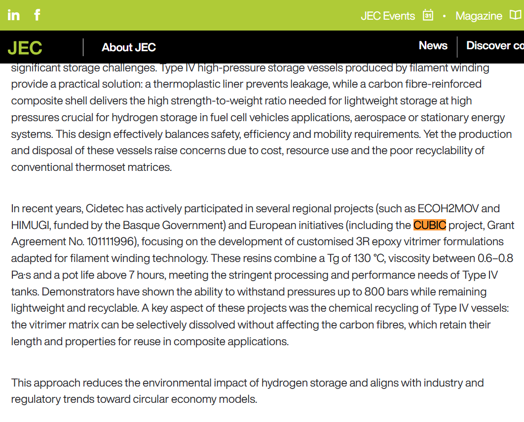 Cubiceuproject's tweet photo. We’re excited to share that CUBIC has been featured in JEC Composites!

𝐑𝐞𝐚𝐝 𝐭𝐡𝐞 𝐟𝐮𝐥𝐥 𝐚𝐫𝐭𝐢𝐜𝐥𝐞 𝐡𝐞𝐫𝐞: https://t.co/Ftg1ceT2WQ 

#Vitrimers #SustainableMaterials #CircularEconomy https://t.co/zbJ7OULM1a