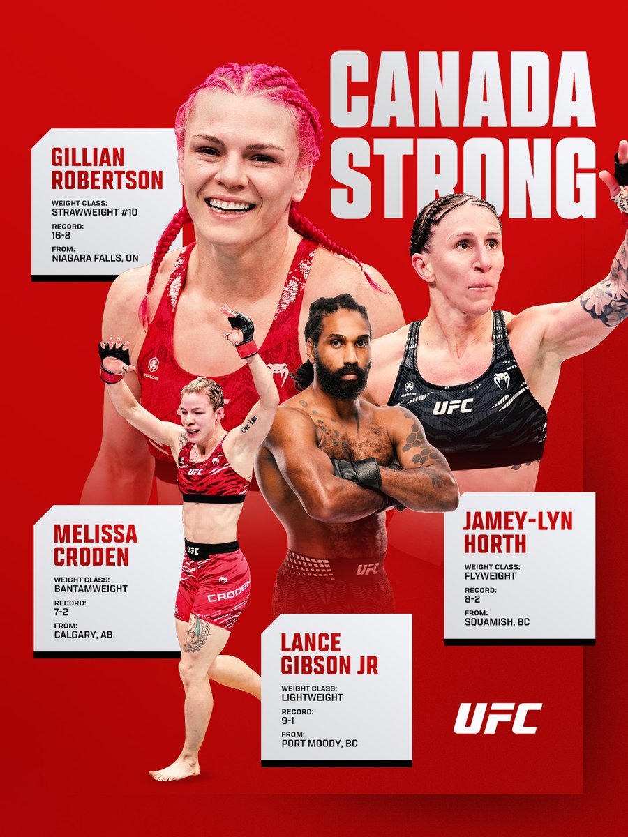 Canada Strong! Check out our four Canadians repping the North at #UFCVegas112! 🇨🇦