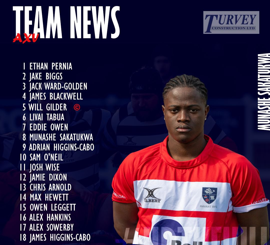 havantrfc's tweet photo. 𝑻𝑬𝑨𝑴 𝑵𝑬𝑾𝑺 ⤵️

1st XV v @Old_AlbanianRFC (H) - 14:30
Dolphins v @Tottonians (H) - 14:00
AXV v @FarnhamRugby (H) - 13:30

#Nat2East #UpTheHill https://t.co/iU3mCLvALH
