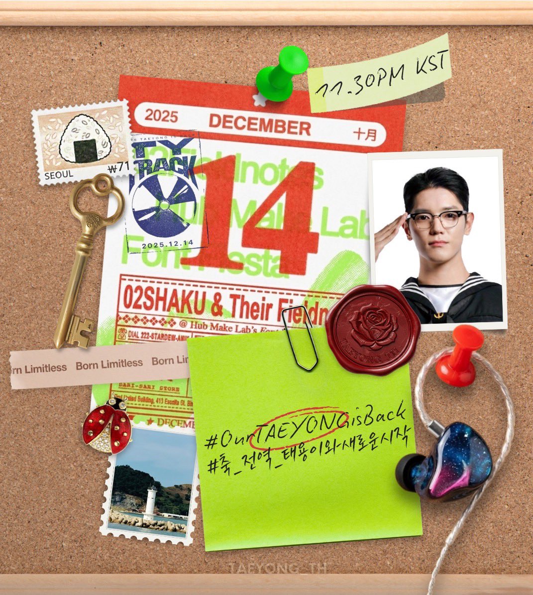 TAEYONG_TH's tweet image. HASHTAG ANNOUNCEMENT 🌟

To celebrate TAEYONG’s discharge let’s welcome him together with love 💕 
ร่วมต้อนรับแทยงกลับมาด้วยกันนะคะ 

🗓️13 Dec (Saturday)
⏰21:30 ICT | 23.30 KST

#️⃣ OurTAEYONGisBack
#️⃣ 축_전역_태용이와새로운시작

❌Don’t use it before time 
อย่าใช้ก่อนเวลาน้าา❌
