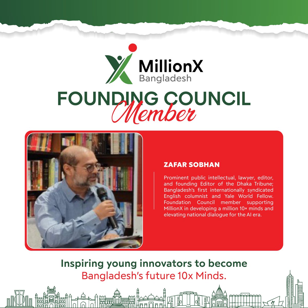 MillionXB's tweet photo. Welcoming Zafar Sobhan to the MillionX Bangladesh Founding Council

👉 Learn more: https://t.co/9zG1YWFiFW

#MillionXBangladesh #FoundingCouncil #AIDecade #10xMinds #Bangladesh2030 #ZafarSobhan #Leadership #NationalDialogue #InnovationMovement https://t.co/cwTeL61lf7