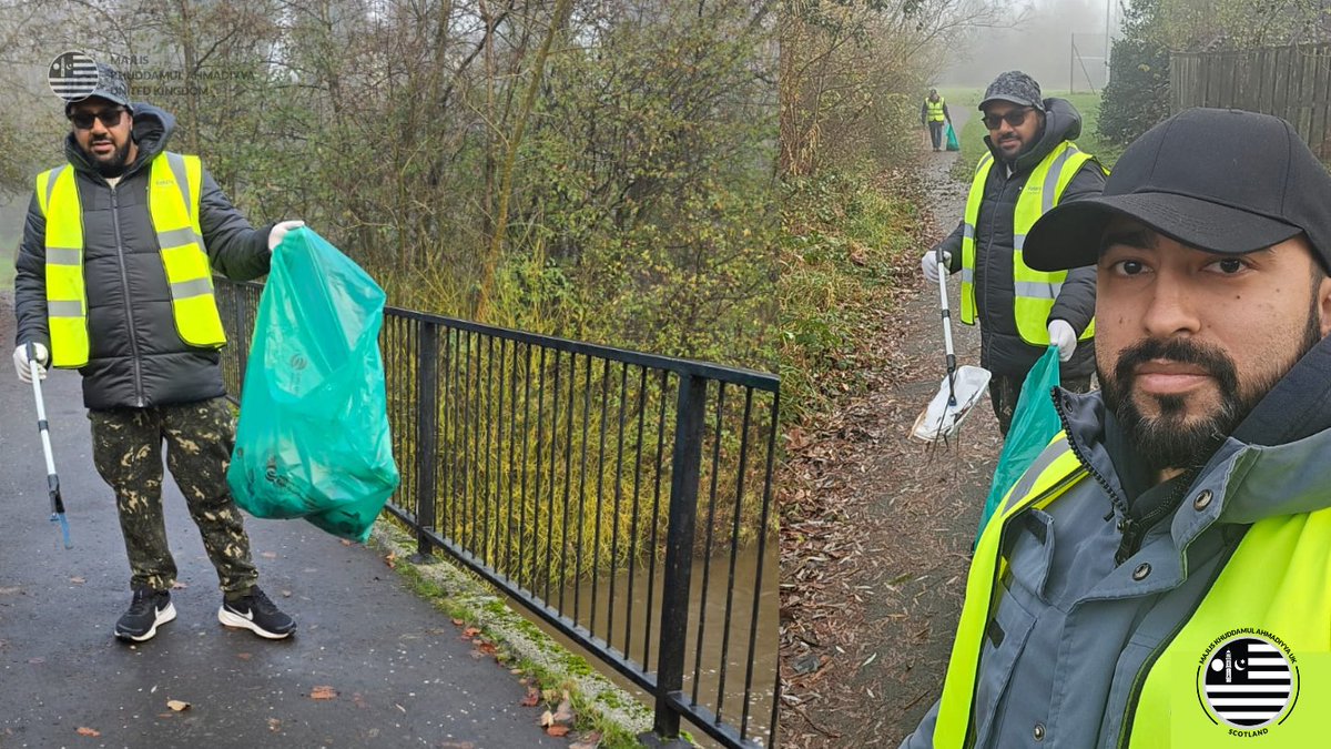 Despite the cold in #Glasgow, the dedicated #Ahmadiyya Youth were out once again this morning, committed to serving the community through park clean‑ups khuddam.org.uk/news/scotland/…