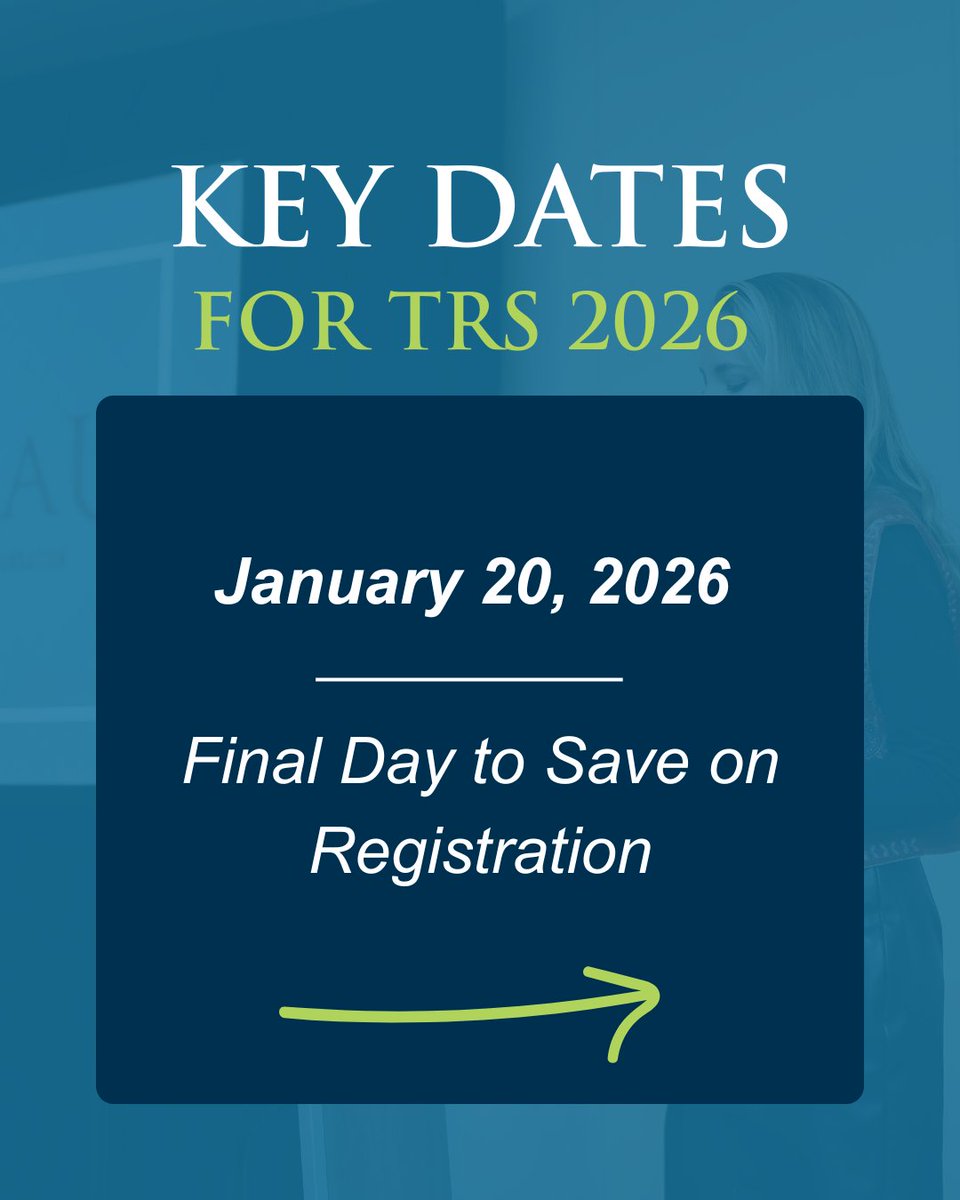 TxRadSociety's tweet image. Mark your calendars for #TRS2026! 📅

✅ Last day for reg. savings: Jan 20, 2026
✅ Hotel cut-off: Jan 21, 2026 
✅ Annual Meeting: Feb 12–15, 2026 

Details: zurl.co/4HkpE

#RadiologyEducation #Radiology #TexasRadiology