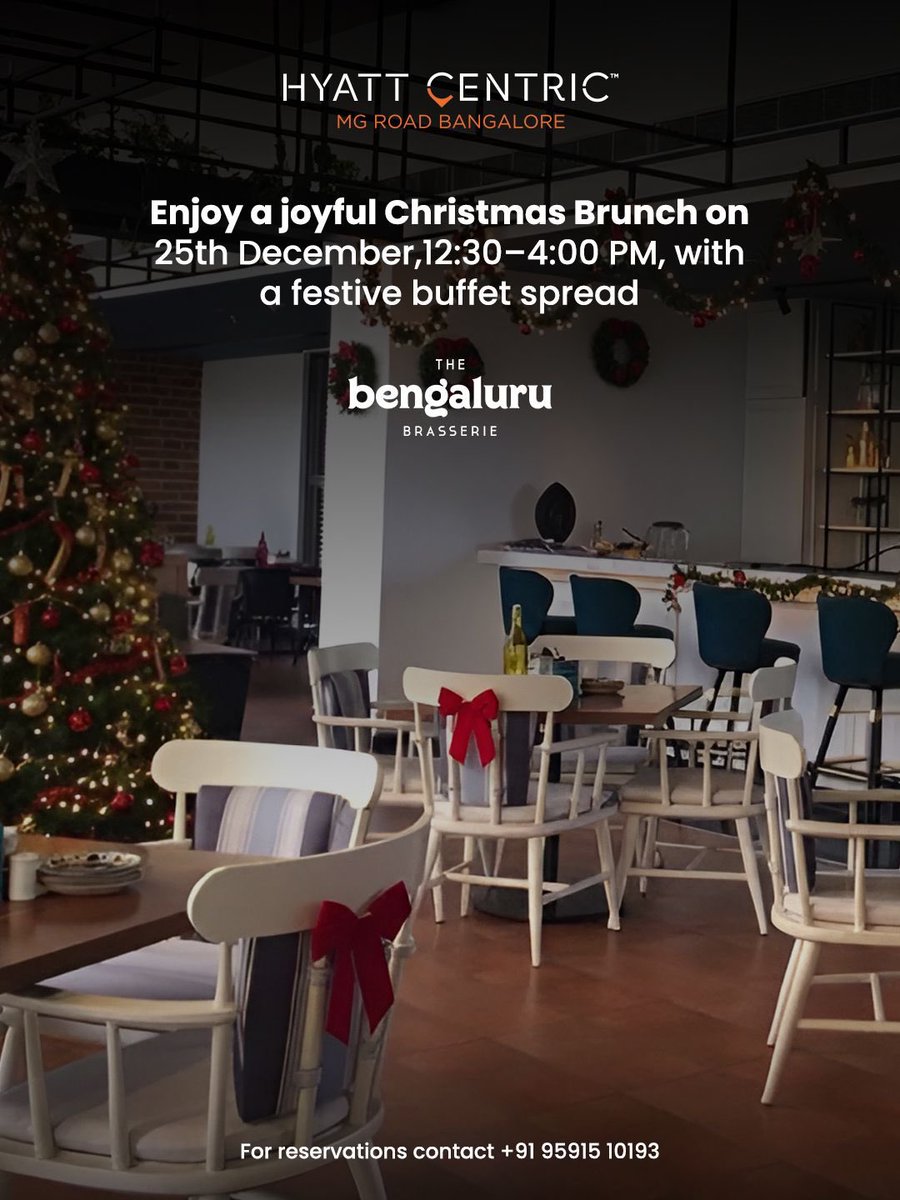 Unwrap the magic of Christmas with a brunch made for the season. ❤️🎄
Good food, warm conversations, and festive flavours all at The Bengaluru Brasserie.

#hyattcentricmgroadbangalore #eatwithhyatt #tasteofcentric #eatdrinkexplore #christmasbrunch