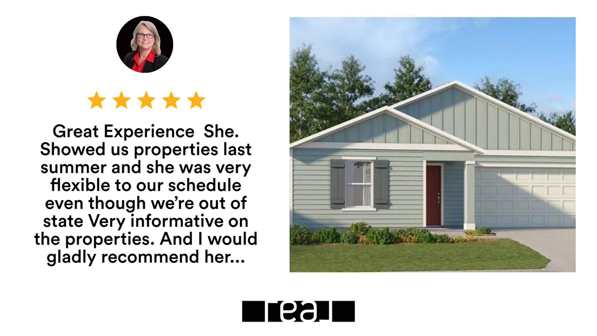 KimiJayeRealtor's tweet photo. My latest RateMyAgent review in Ocala.
SL 3394813
https://t.co/YycKqlCGUR

...
#ratemyagent #realestate #Ocala_Realty_World_LLC https://t.co/D1Cxg5P9pR