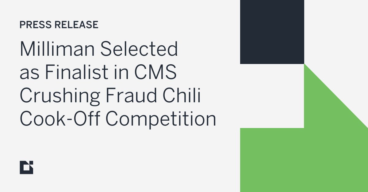 millimaninsight's tweet image. Milliman has been selected as finalist in the CMS "Crushing Fraud Chili Cook-Off Competition." 

As a finalist, we have unveiled a proprietary #AI solution that leverages explainable artificial intelligence to proactively detect fraud, waste, and abuse (FWA) in #Medicare claims,…