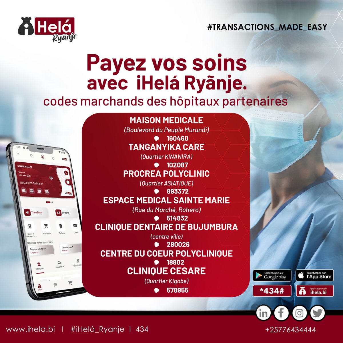 Fini les files d'attente !
Avec iHelá Ryãnje réglez vos factures des soins médicaux depuis votre téléphone 📱
#iHelá Ryãnje simplifie votre vie  😇