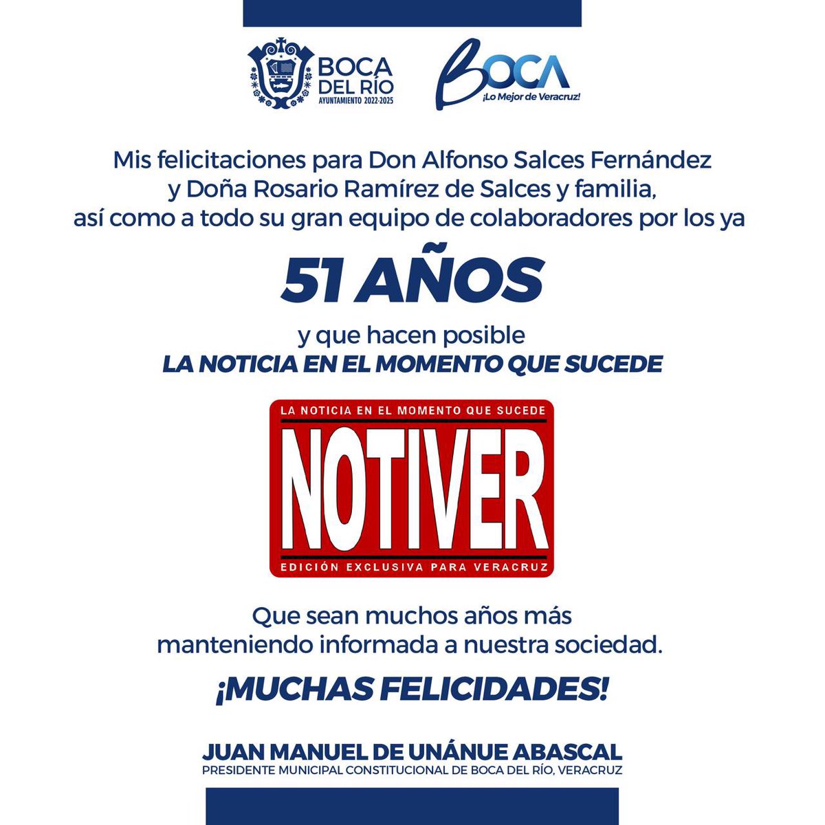 ¡Felices 51 años a la gran familia <a href="/NOTIVER/">NOTIVER</a>!