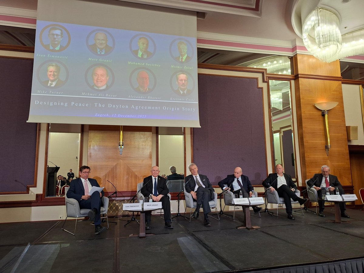 🔴 LIVE – Panel I

Panel 1: Designing Peace: The Dayton Agreement Origin Story

Opening remarks:
• Nicole McGraw – Ambassador of the United States of America to Croatia

Moderator:
• Ivan Šimonović – Chief Legal Advisor of the Croatian Negotiating Team during the Dayton Talks,