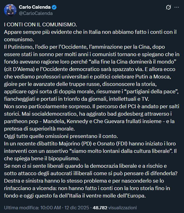 v2Dark's tweet photo. A nessun comunista sta simpatico Putin in quanto perfetta espressione dell'imperialismo capitalista e nazionalista che tanto piace ai cialtroni come Calenda, che se fossero nati in Russia mangerebbero con gioia i suoi escrementi come fanno con i suoi equivalenti occidentali. https://t.co/hKS1CR4Ms5