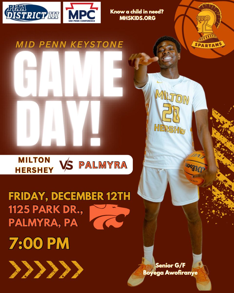 CoachCYoung's tweet image. Big Friday night Keystone Division matchup just up the road in Palmyra. Come pack their gym! Go Spartans!
—
@MHSATHLETICS4 @miltonhershey @KeystoneBBall @paD3hoops