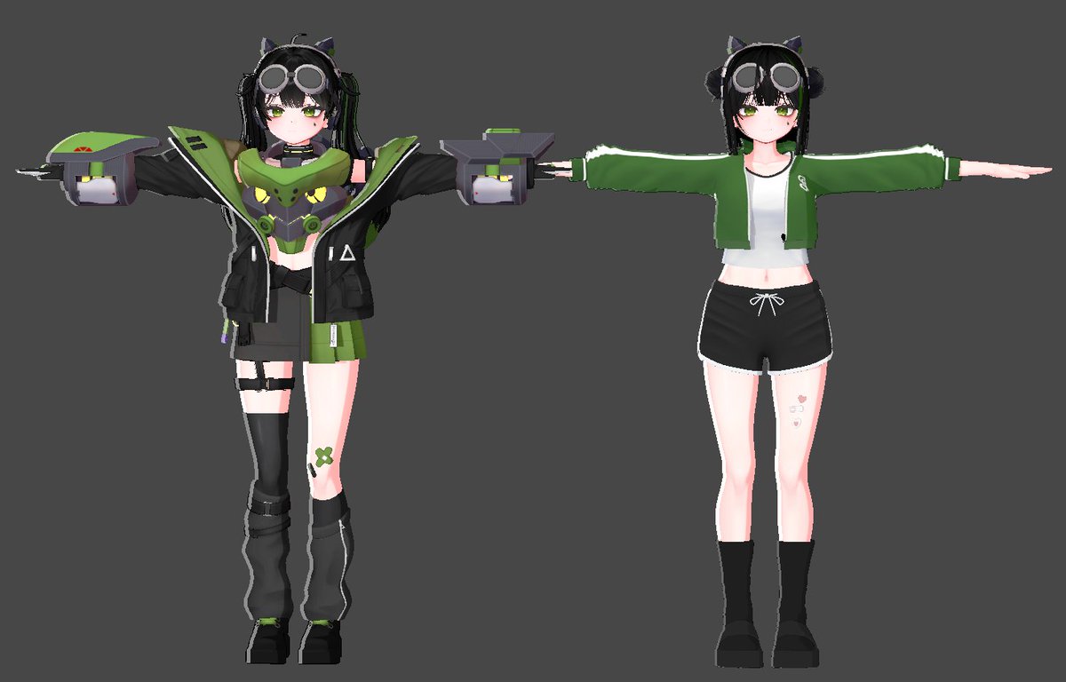 쵸로키&amp;시리안 모션캡쳐 아바타세팅 및 운동복 작업해드렸습니다💚💙
#쵸로키 #시리안 #NiloToon #MagicaCloth2