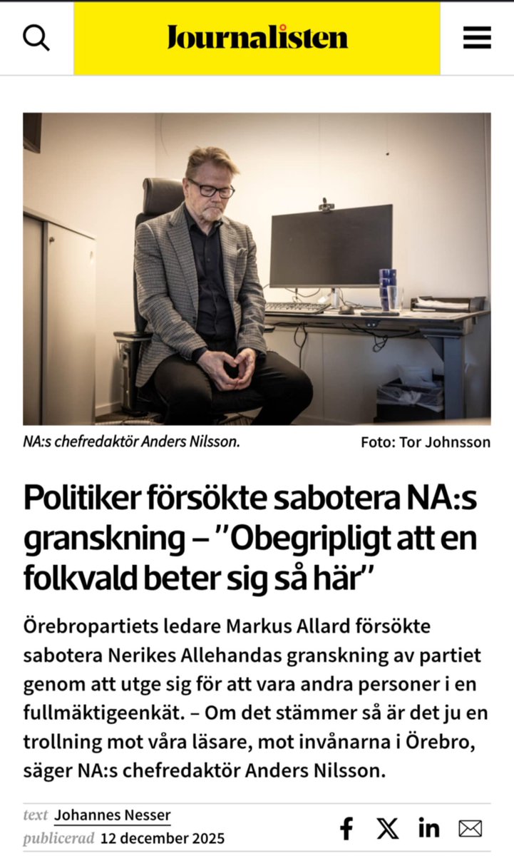 Det här är ett utmärkt exempel på varför så kallade trollningar behövs. När det sker mer viss verkshöjd, vilket detta är exempel på, visar de saker som annars inte kommit fram.

Nerikes Allehanda trodde sig ha flera anonyma svar från kommunpolitiker i Örebro som säger sig vilja