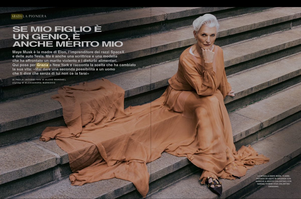 mayemusk's tweet image. Photos from my @Grazia_it editorial @XFashion 
And the cover of my book in Italian. Thanks to the publisher @GiuntiEditore 
#UNADONNADEVEAVEREUNPIANO 📖🇮🇹
#èbelloavere77anni 💪💃