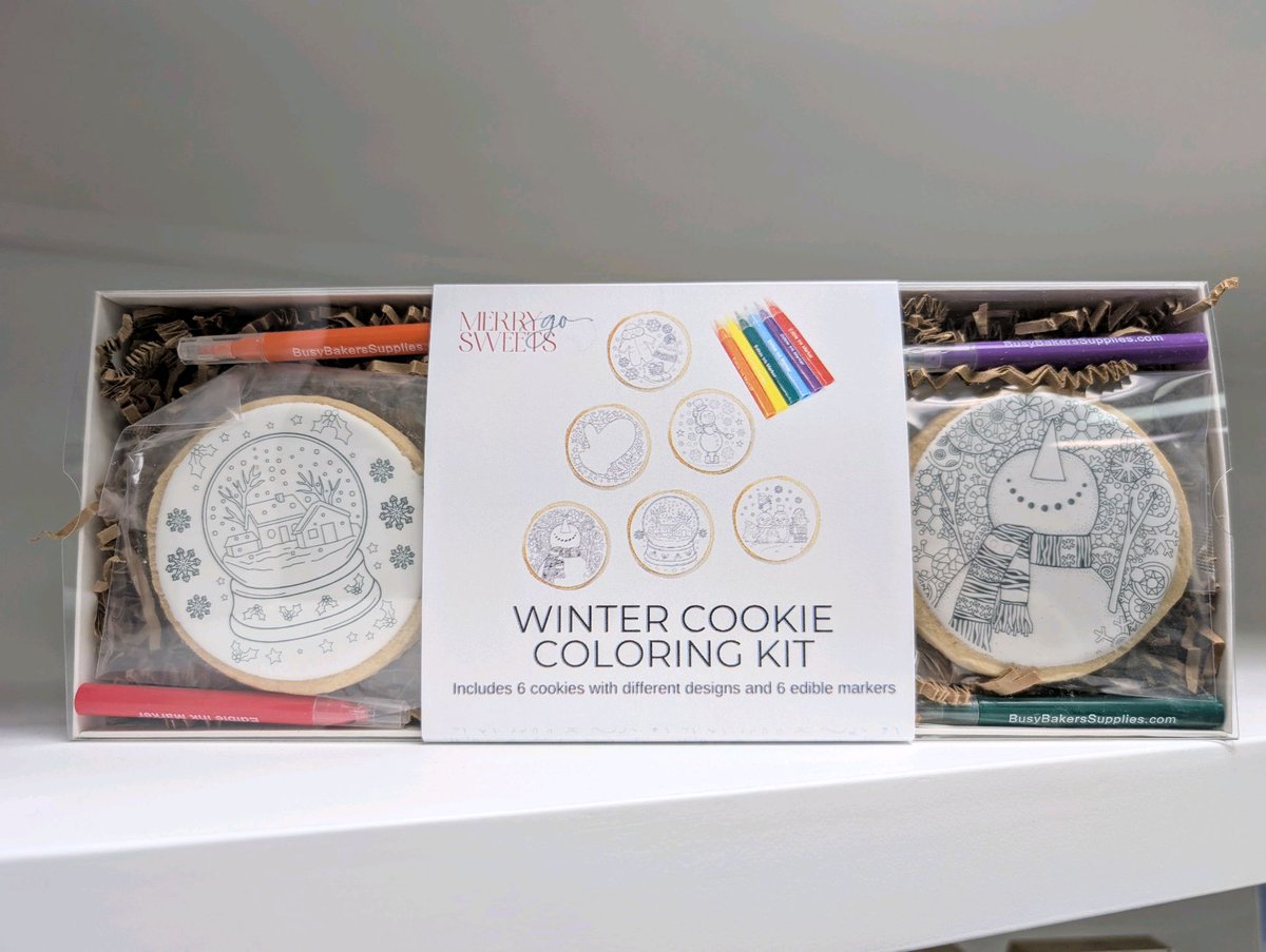MerryGoSweets's tweet image. Our cookie coloring kits have been flying off the shelves. Imagine a mess-free craft for kids (and kids at heart) this holiday season...
#cookiekit #holidaycraft #coloringcookies #kidsholidayfun #christmascookies #hanukkahcookies #diy #cookiediy