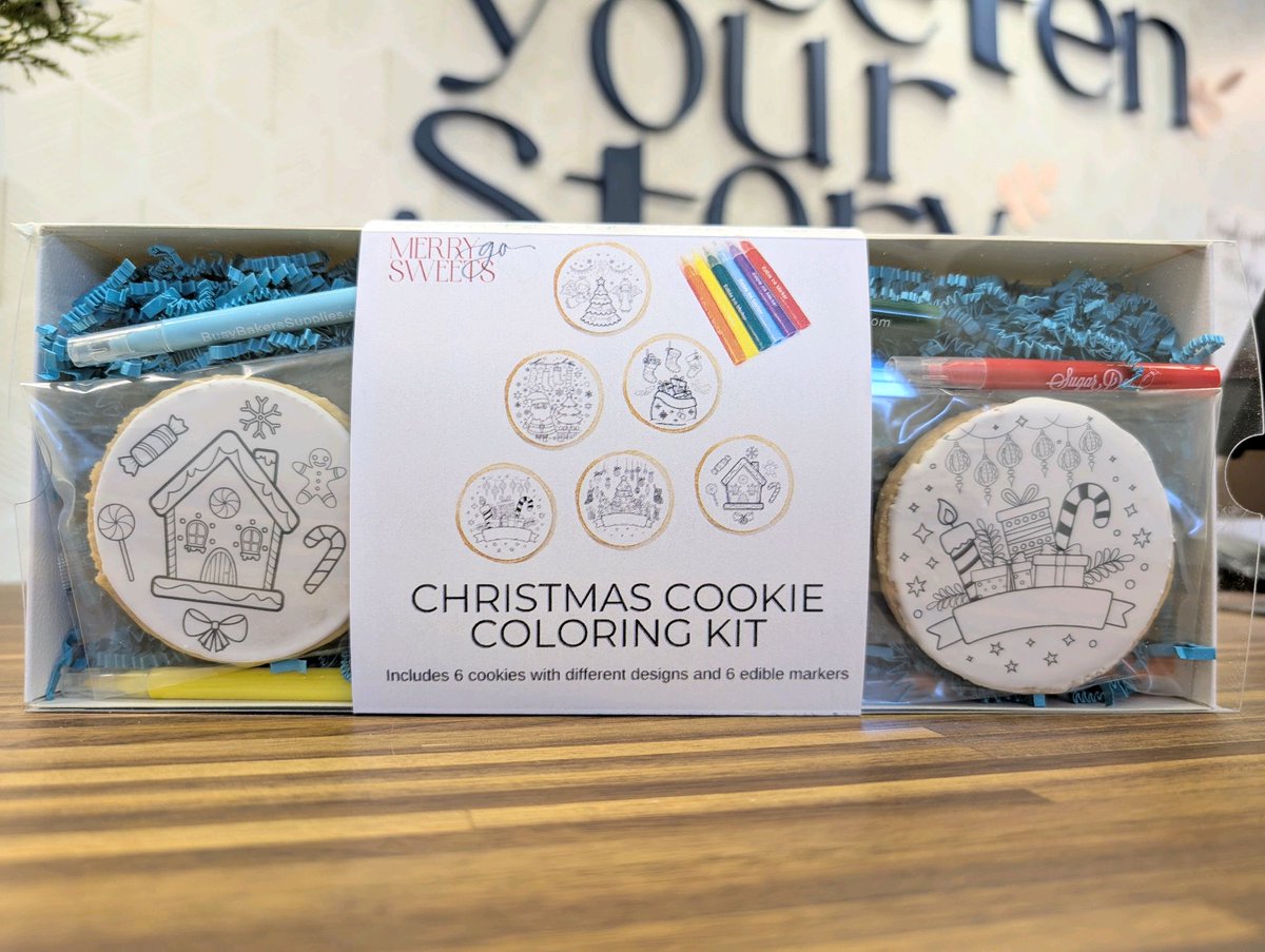 MerryGoSweets's tweet image. Our cookie coloring kits have been flying off the shelves. Imagine a mess-free craft for kids (and kids at heart) this holiday season...
#cookiekit #holidaycraft #coloringcookies #kidsholidayfun #christmascookies #hanukkahcookies #diy #cookiediy