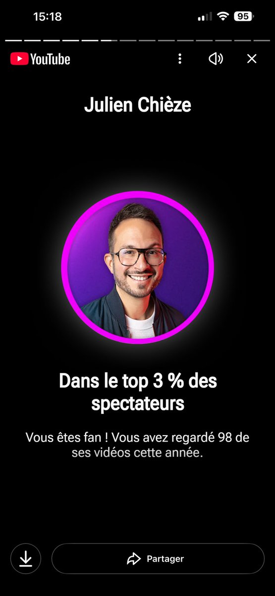 Mon top YouTube 2025… simply the best 🥰 <a href="/JulienChieze/">Julien Chièze</a>