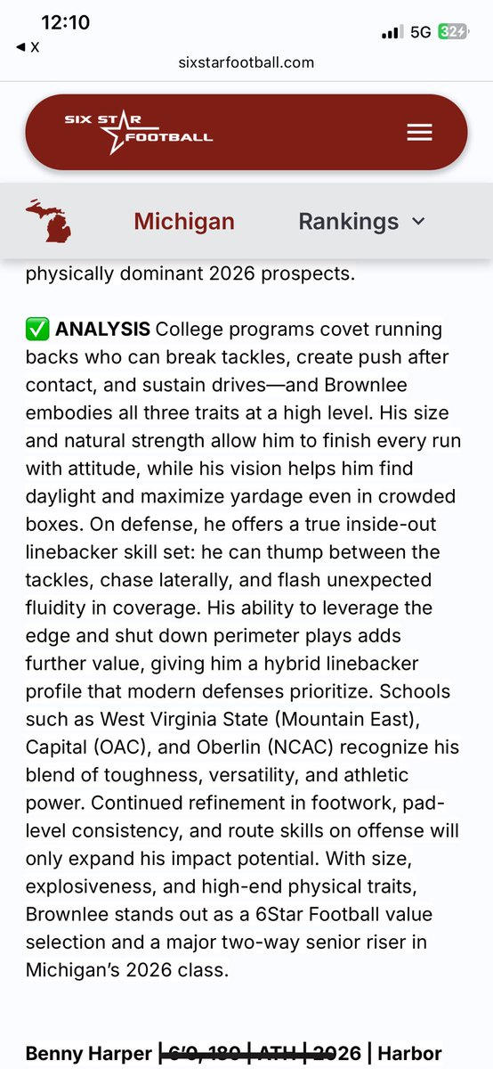 chris24brownlee's tweet photo. Thank you for the write up @sixstarfootball 🙌🏾🙏🏾 https://t.co/zgzG64h2Ed