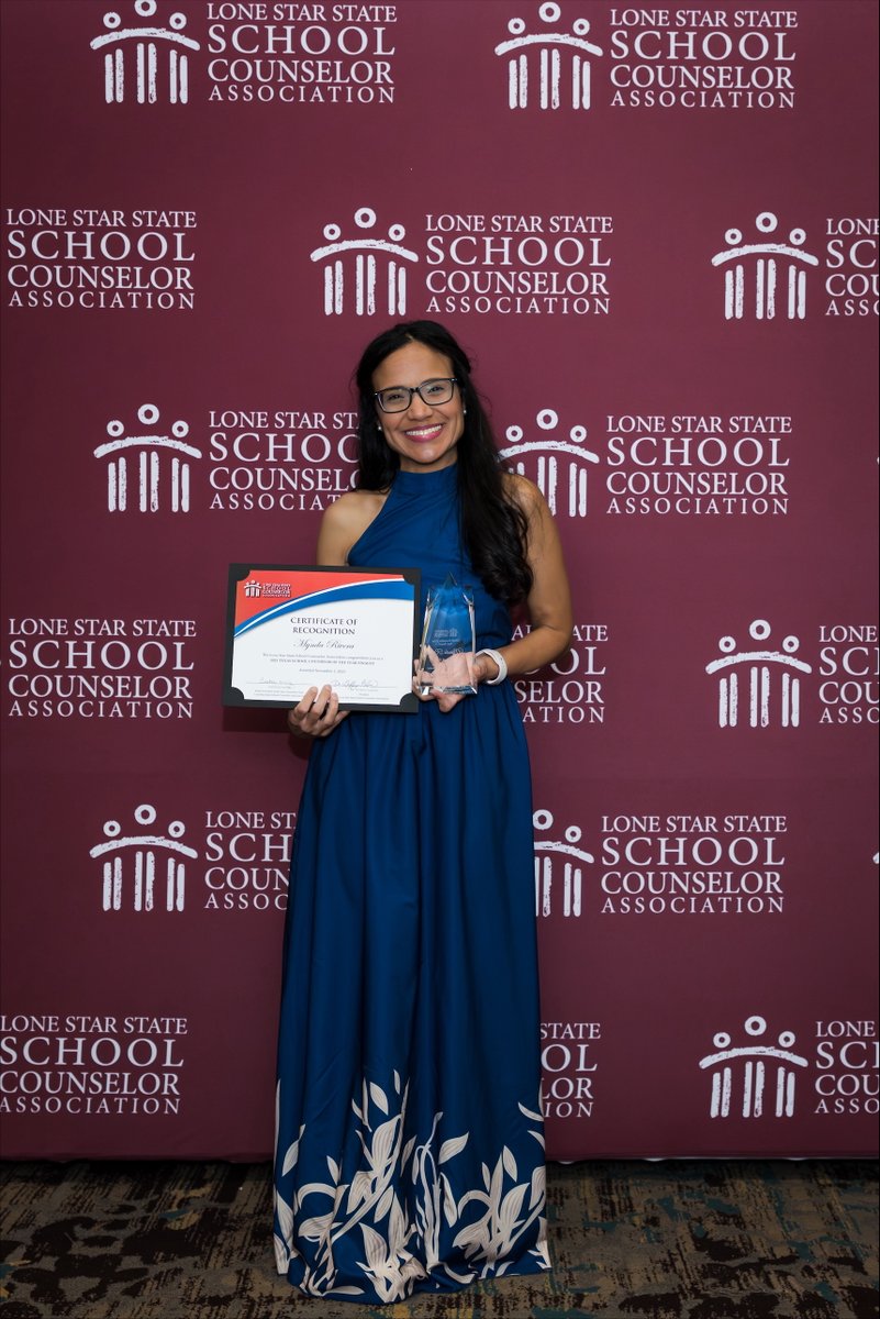 Rockwall-Heath High School Counselor Mynda Rivera has been recognized as one of the Top 5 Counselors in Texas and named a Texas School Counselor of the Year finalist by the Lone Star State School Counselor Association (LSSSCA). Mrs. Rivera was honored during the association’s