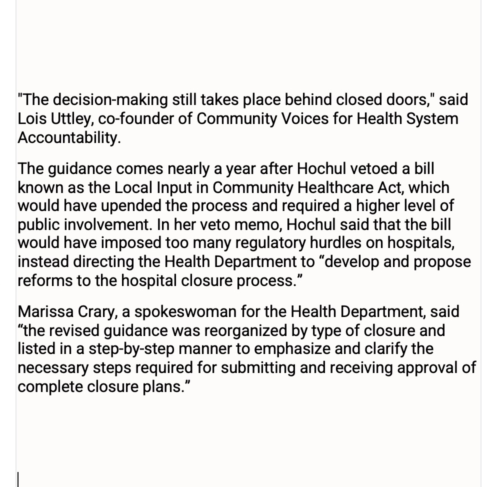 JoAnneSimonBK52's tweet photo. Trump's healthcare cuts puts 70+ NY hospitals at risk of closure. Cuts start taking effect in January.

My Local Input in Community Healthcare Act w/@NYSenatorRivera protects hospital access for millions of NYers.

We urge @GovKathyHochul to sign the bill. 1/2 https://t.co/Yxk249OkUn