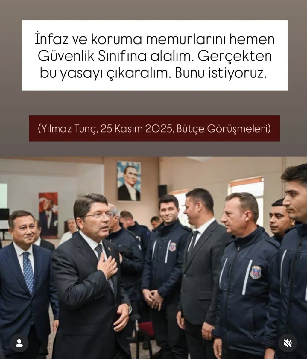 Haydi sayın bakan, elinizi tutan mı var?
İnfaz Koruma memurlarını Güvenlik Sınıfına alın, onların ve ailelerinin gönlünde taht kurun, unutulmaz bakan olarak yerinizi alın.
Haydi sayın bakan…
Sizden önceki Adalet Bakanı gibi olmayın, verdiğiniz bu sözü tutun.