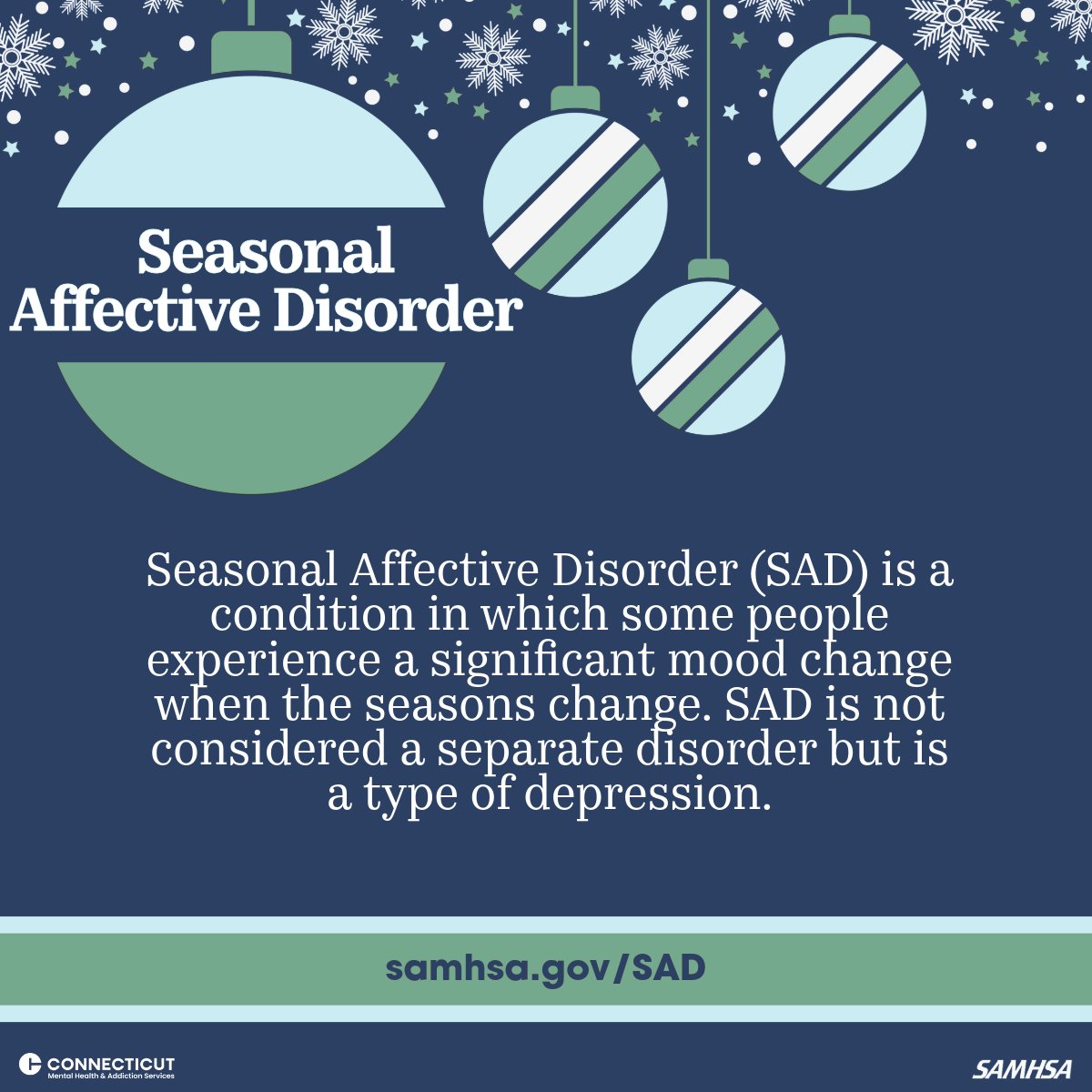 During #SADAwarenessMonth, check in with loved ones. SAD signs can include  low mood, loss of interest, trouble focusing, and changes in  sleep/appetite. Learn more: https://t.co/VLIVHlvsVu