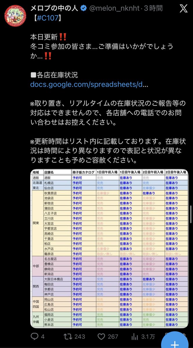 明日コミケのカタログが発売されるのでリストバンドも一緒に買おうと
