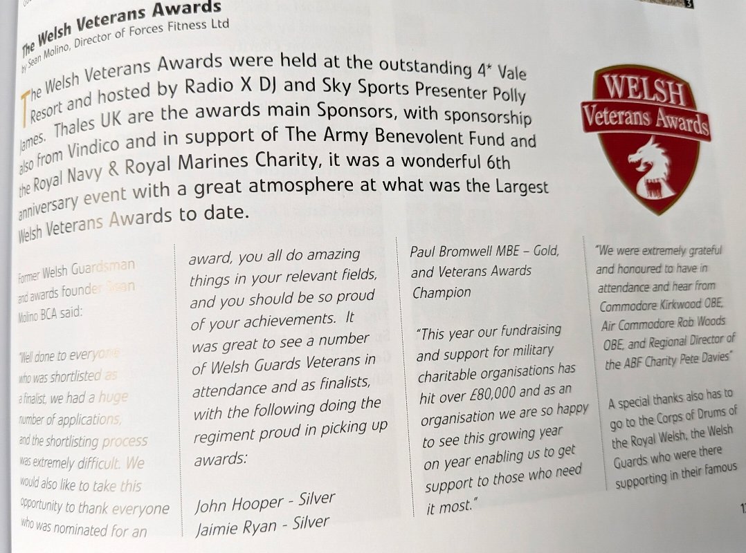 AwardsVeterans's tweet photo. Lovely to see all the winners at the Welsh🏴 Veterans Awards highlighted in the Welsh Guards Regimental Magazine 2025 alongside so many other inspiring stories and articles 💂🇬🇧 🙏
Can you spot yourself?
#veterans #armedforces #military #wales #welshguards https://t.co/aKSVgfbS1P