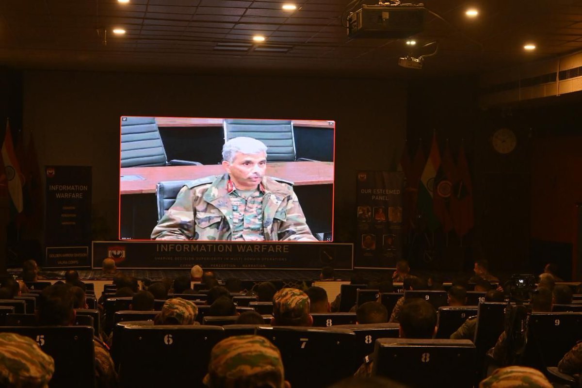 VajraCorps_IA's tweet photo. #OnPathToTransformation | #YearOfTechAbsorption
#VajraCorps conducted a high-impact Seminar on Information Warfare, bringing together Cross Discipline Subject Matter Experts from the Military, Media, Academia & Civil Society iterating over salient aspects of this critical domain with 500+ TechnoCommanders. Drawing on historic references spanning from the Ancient Civilizational Culture of Bharat to the recently conducted #OpSindoor, the deliberations reaffirmed that Battles are to be Fought & Victory attained as much as in the Mindspace as on the Physical Battlefields. Information is no longer a tool; but a vital battledomain with Data the new Ammunition, Narrative the new Weapons & Perceptions the new Battle Spaces. National Security mandates Information Resilience, Narrative Dominance and Coordinated Perception Management as a Whole of Nation Effort as we march towards #VikasitBharat2047, with Integration of Niche & Emerging Technologies.
#StrongAndCapable #ForeverWestward #FutureReadyForOperations #ImposersOfNationalWill
@adgpi @westerncomd_IA @SIDMIndia @SpokespersonMoD @pro_defence @prodefencechan1 @HQ_DG_NCC @DIAV20 @DIRECTORATERTG @Gen_RajShukla @majorgauravarya @sushantsareen @SandeepUnnithan @Manik_M_Jolly @LtGenDPPandey @VishnuNDTV @prafullaketkar @MehtaRoopesh @APSJalandhar @aps_beas