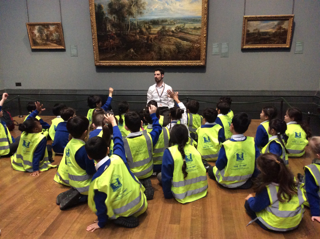 ECFSprimary's tweet image. This week, Year 3 attended the National Gallery's 'Talking Paintings Guided Tour'. They explored three different paintings, focusing on materials, techniques and processes used.