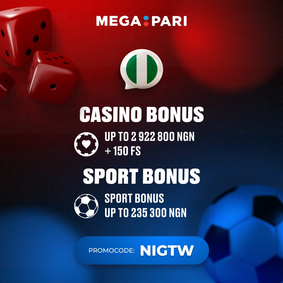 megapari_ngr's tweet image. We’re excited to have you on board!🎉

Use NIGTW to unlock:
🎰Casino Bonus Up to ₦2,922,800 + 150 FS
⚽Sports Bonus Up to ₦235,300
Plus daily free bets &amp;amp; free spins!💥

REGISTER➡️ megapari.media/3XRio1v

#Megapari #WelcomeBonus #CasinoBonus #SportsBonus #FreeSpins #Freebets