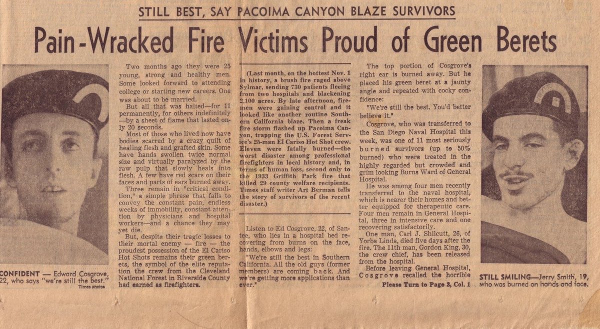 firechiefanf's tweet image. The wildland firefighting community lost a hero this week. Edward Cosgrove has died at the age of 78. Ed a survivor of the ‘66 El Cariso Hotshots, endured decades of scars to share his experience and wisdom with generations of Wildland firefighters. A wise American talks about…