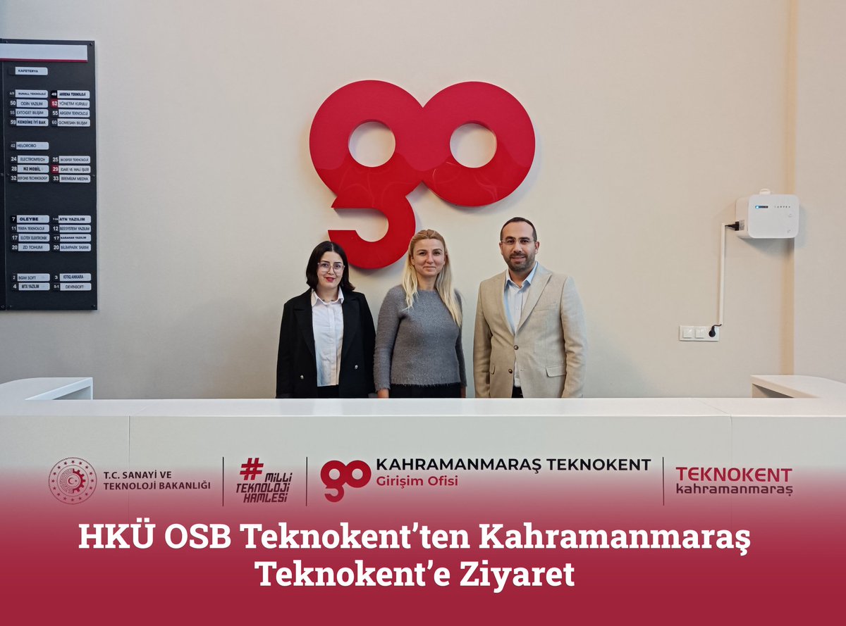 HKÜ OSB Teknokent Genel Müdürü Sayın İpek Yardım, Kahramanmaraş Teknokent’i ziyaret ederek Genel Müdürümüz Dr. Öğr. Üyesi Oğuz Ciğerlioğlu ile görüşme gerçekleştirdi.

Nazik ziyaretleri için Sayın İpek Yardım’a ve HKÜ OSB Teknokent ekibine teşekkür ederiz.