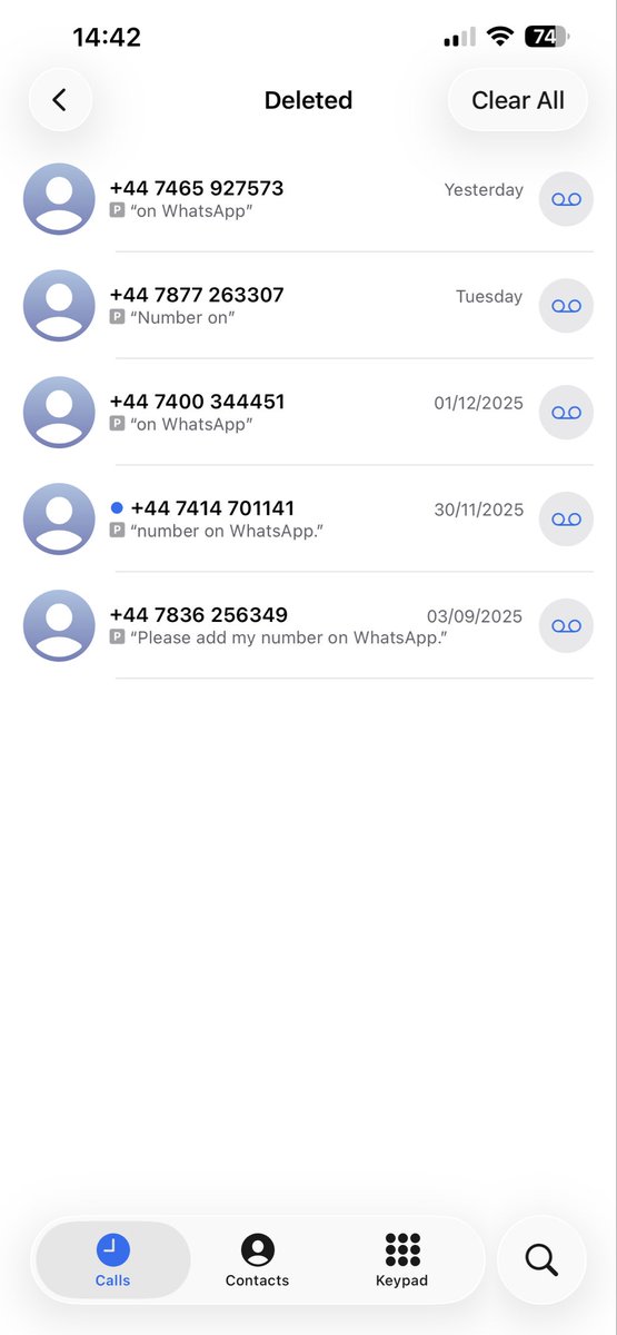 DaveCon8's tweet photo. @adrianweckler All were screened thanks to the latest iOS but it looks like they want their number added on WhatsApp. https://t.co/1dmzV7Ce3I