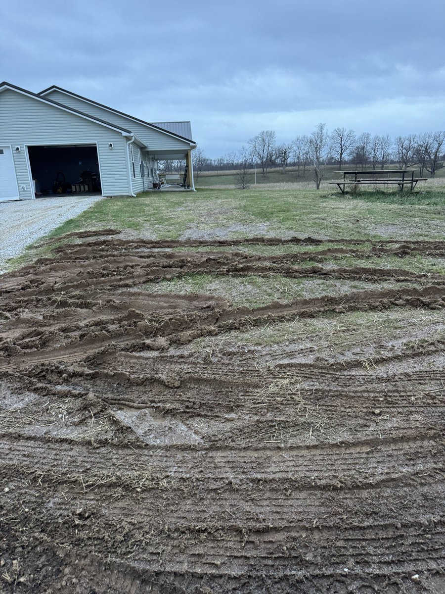 iamawildcat's tweet photo. Thanks @FedEx for destroying my yard!!! This is going to take $500 to get equipment to fix. 😭😭😭 https://t.co/s1KqAaULkX