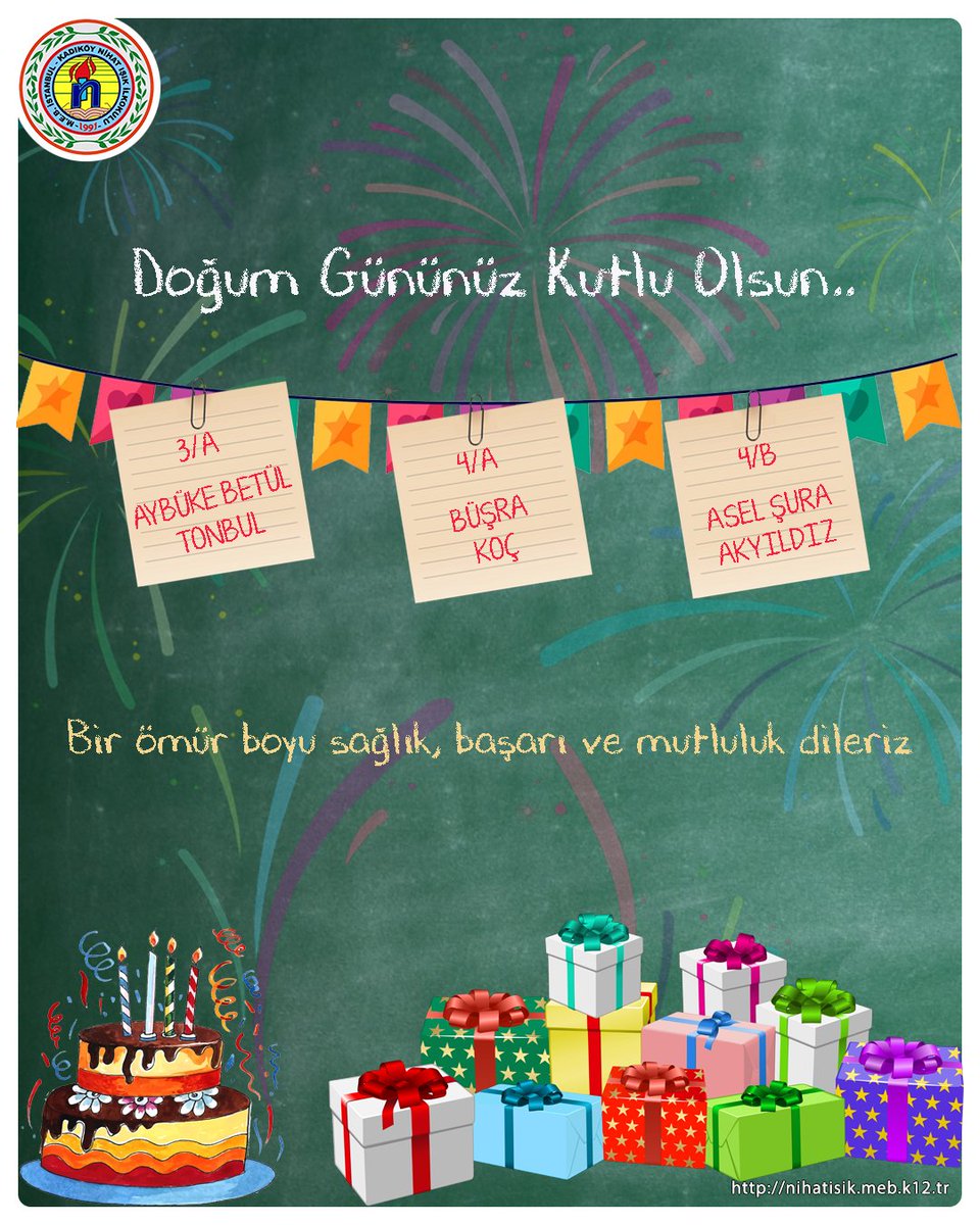 01 - 11 Aralık tarihleri arasında doğum günü olan sevgili öğrencilerimize ve ailelerine mutluluklar dileriz. 🎉🎂🧿