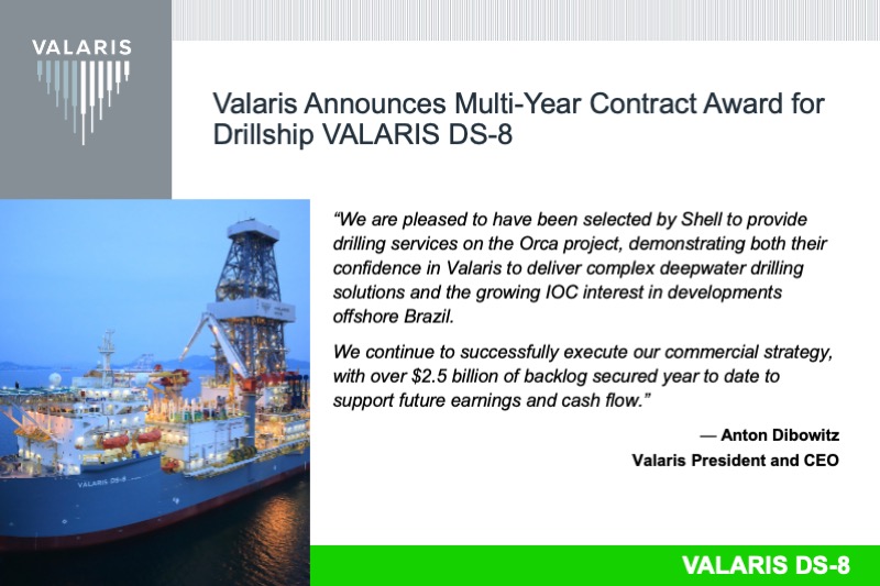📢Valaris announced that it has been awarded a multi-year contract with Shell offshore Brazil for drillship VALARIS DS-8. 

👉 Read the entire press release: valaris.com/news/news-deta…

#WeAreValaris #BoldlyFirst #PressRelease