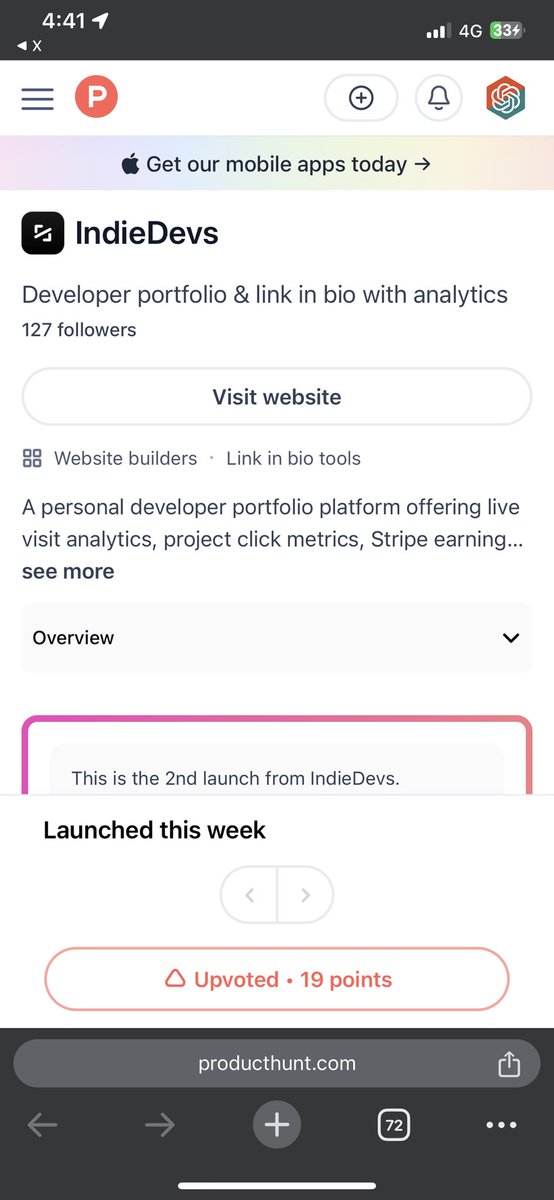 MNagy70's tweet photo. @emanueledpt @IndieDevsApp @ProductHunt Done https://t.co/sk58PAPnSV