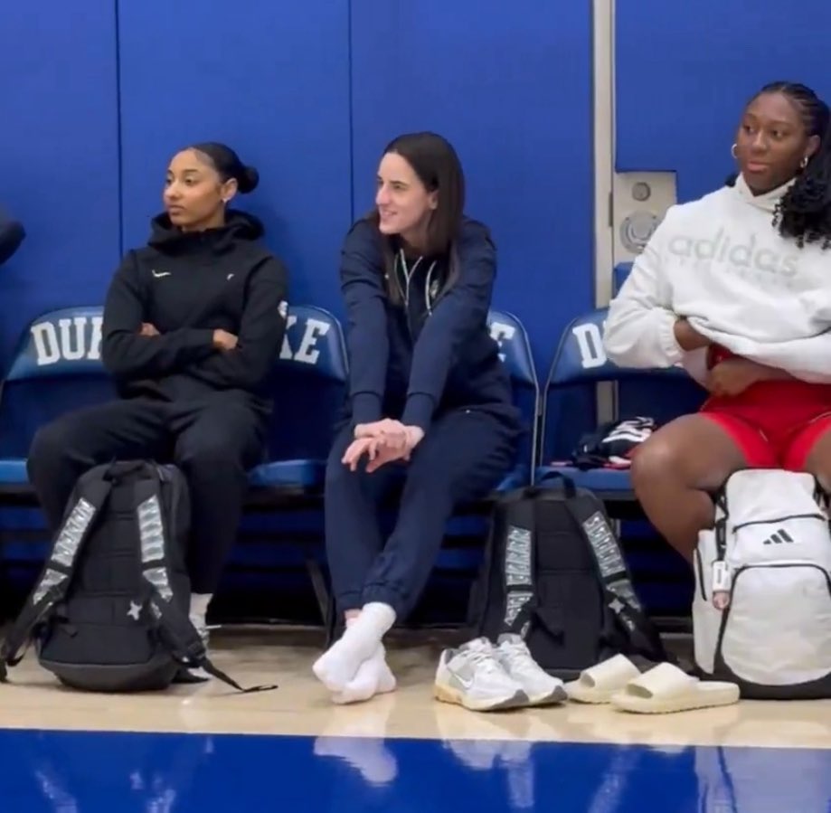 Caitlin Clark and juju Watkins sit by each other at team USA camp!