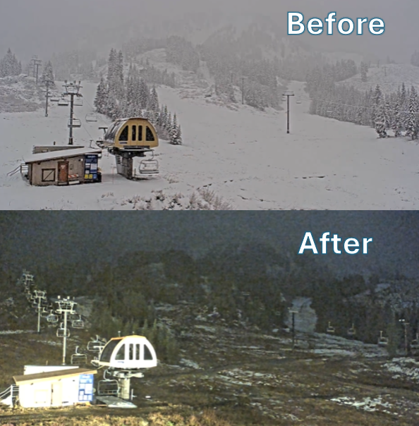 Stevens Pass Ski Area (4061' elevation)
Before and after the atmospheric river event...