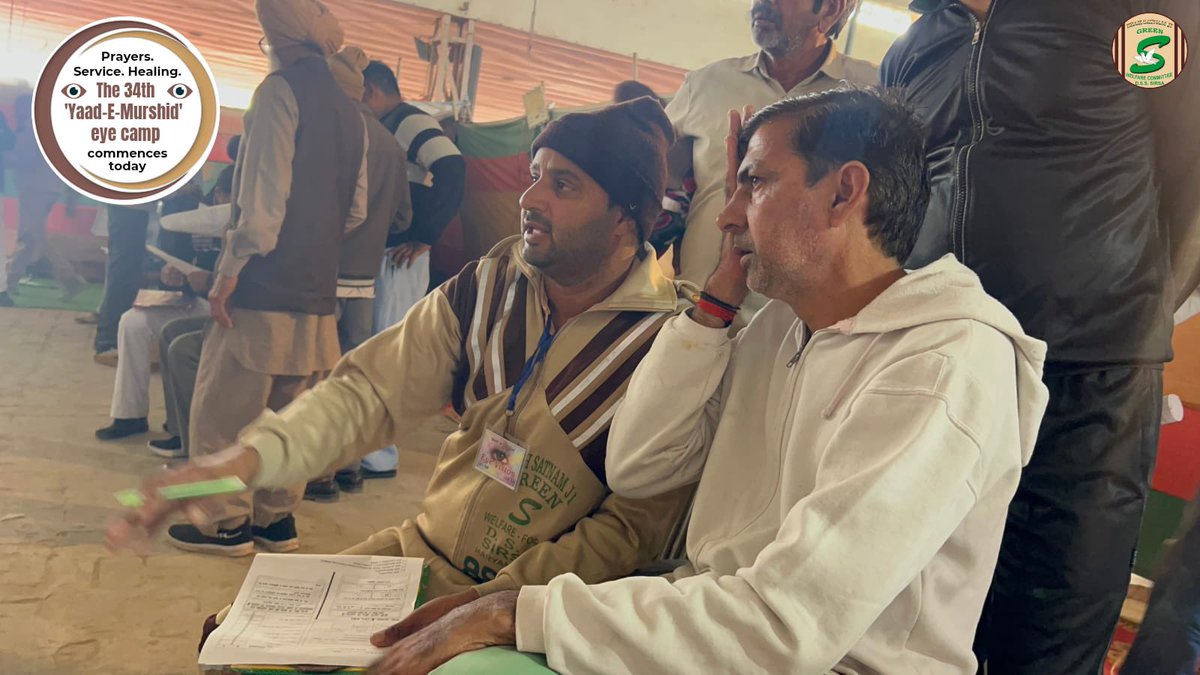 GreenSwelfares's tweet photo. Premium treatment, elite care — so each ailing patient may fare fair.
Each eye, a precious jewel — let it behold life in its full.
Presenting glimpses from Day 1 of the 34th ‘Yaad-E-Murshid’ Free Mega Eye Camp —
where service meets compassion, and care meets devotion.

#RamRahim #GurmeetRamRahim #EyeCare #eyecheckup