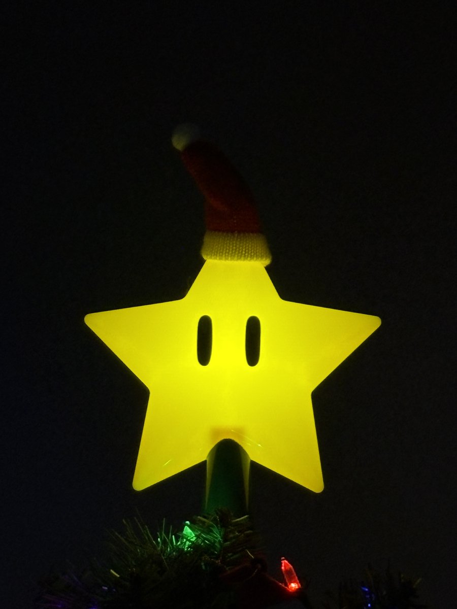 LOLPigs's tweet photo. 🎄Our tree topper this year ⭐️ 
#ChristmasTreeStar #christmastree #star #nintendo #merryandbright #christmas https://t.co/xXvxcnkSas