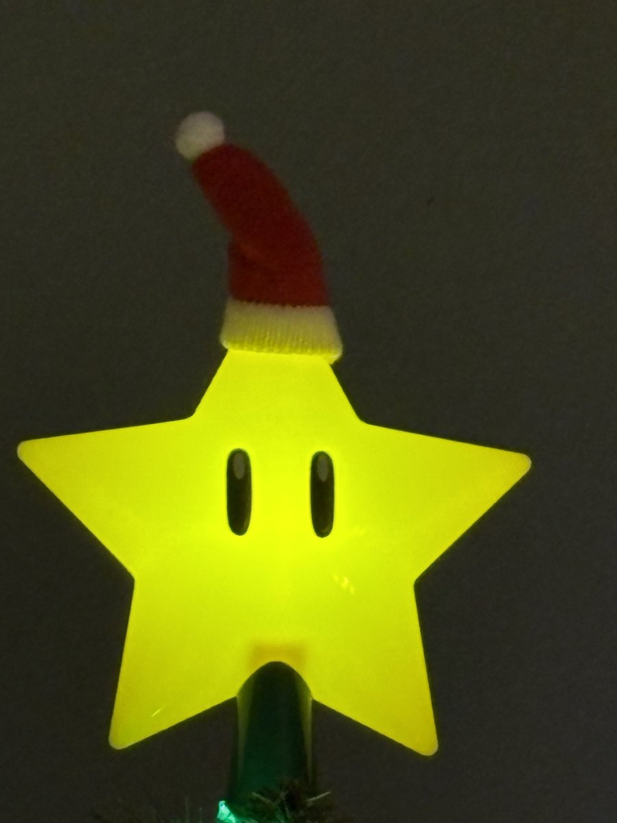 LOLPigs's tweet photo. 🎄Our tree topper this year ⭐️ 
#ChristmasTreeStar #christmastree #star #nintendo #merryandbright #christmas https://t.co/xXvxcnkSas