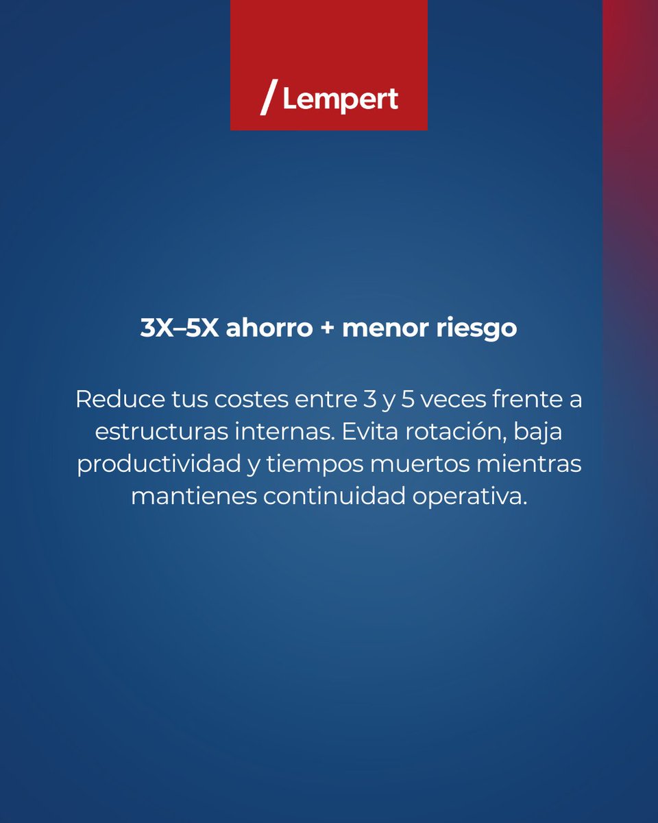 LEMPERTsa's tweet photo. ¿Qué puede aportar un servicio White Label a tu empresa?
Calidad, coste fijo y hasta 5× de ahorro sin aumentar tu equipo.
Descubre más en nuestro nuevo carrusel. https://t.co/mNnjbDj34K