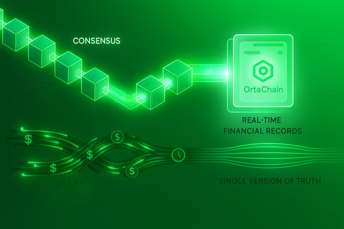 OssyCrypto's tweet image. Consensus gave #blockchains a single version of truth.
That breakthrough didn’t just secure data it changed how trust is built at scale.

@ortachain extends this principle to #RealTime financial records, a domain where even the smallest discrepancy can ripple into massive