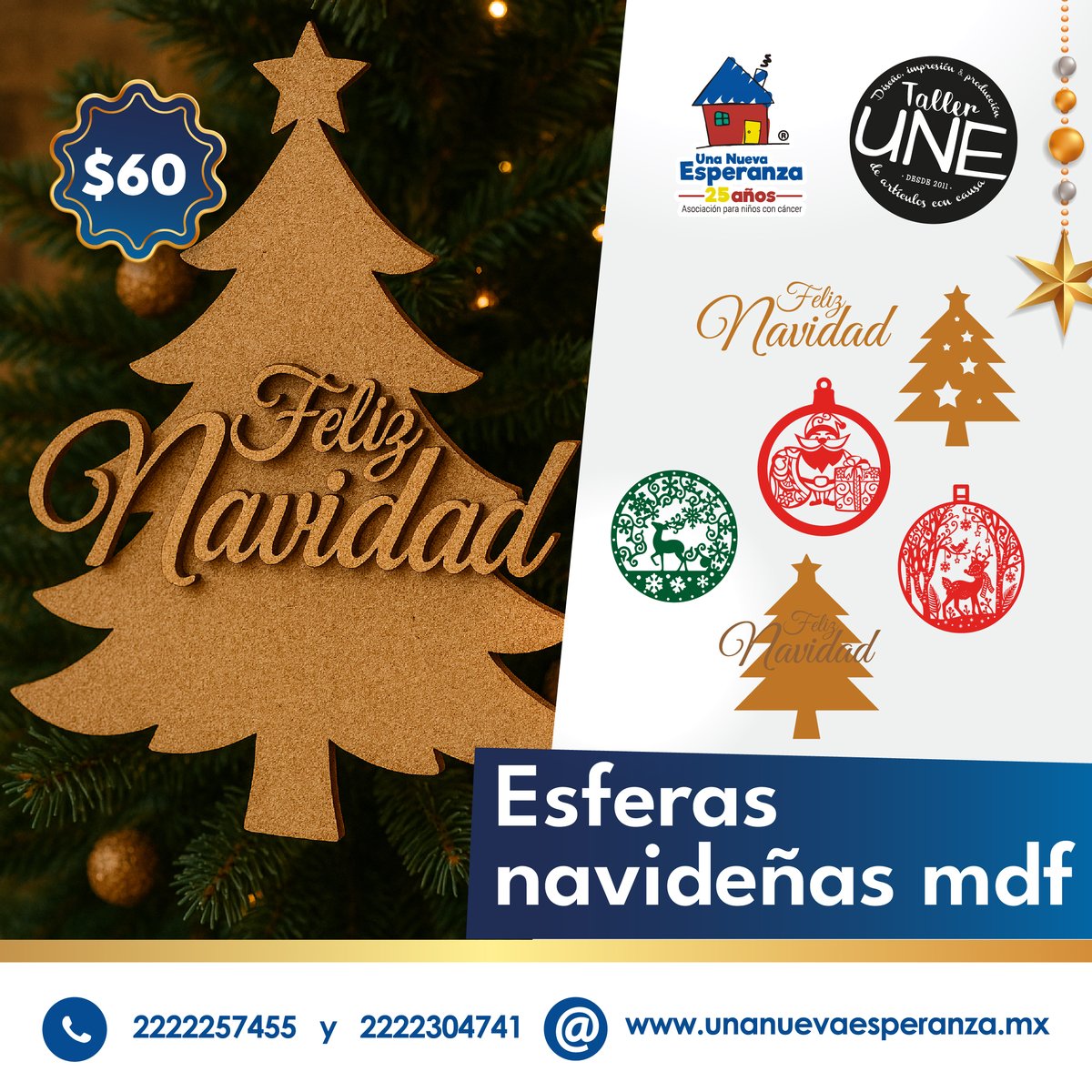 🎄✨ Cada adorno es más que decoración… ¡es un símbolo de esperanza! ✨🎄
Nuestras esferas navideñas en MDF llenarán tu árbol de calidez y significado.  
.
.
.
 #Navidad2025 #DecoraciónNavideña #DetallesQueEnamoran #HechoConAmor