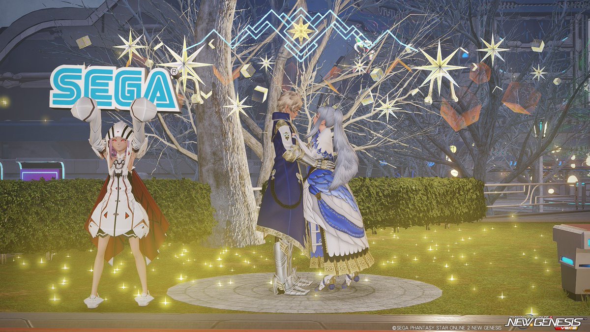 gamePSO2ngs's tweet image. 【SEGA】
ミトラ＆ヴァルナ＆ハリエット

(なかよしポーズ２＆首の角度変更)
「今度こそ私がハリエット様をお守りします」
「ヴァルナ……！」
「/vo12 セガ。……ふふふ。シバ様の許可なくいい雰囲気になんてさせないから」

#PSO2_SS