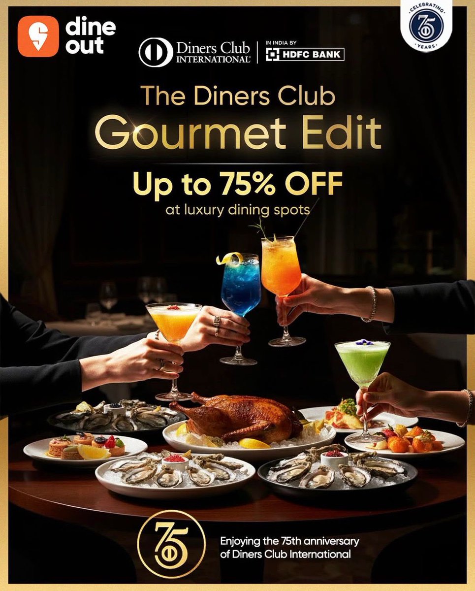 This is why the #TheDinersClubGourmetEdit is a deal-breaking event! Fine dining becomes affordable with the Diners Club Privilege Credit Card exclusively on Dineout. Up to  50% OFF with an extra 15% OFF using this amazing card! No card does deals like this. 🍽️✨
