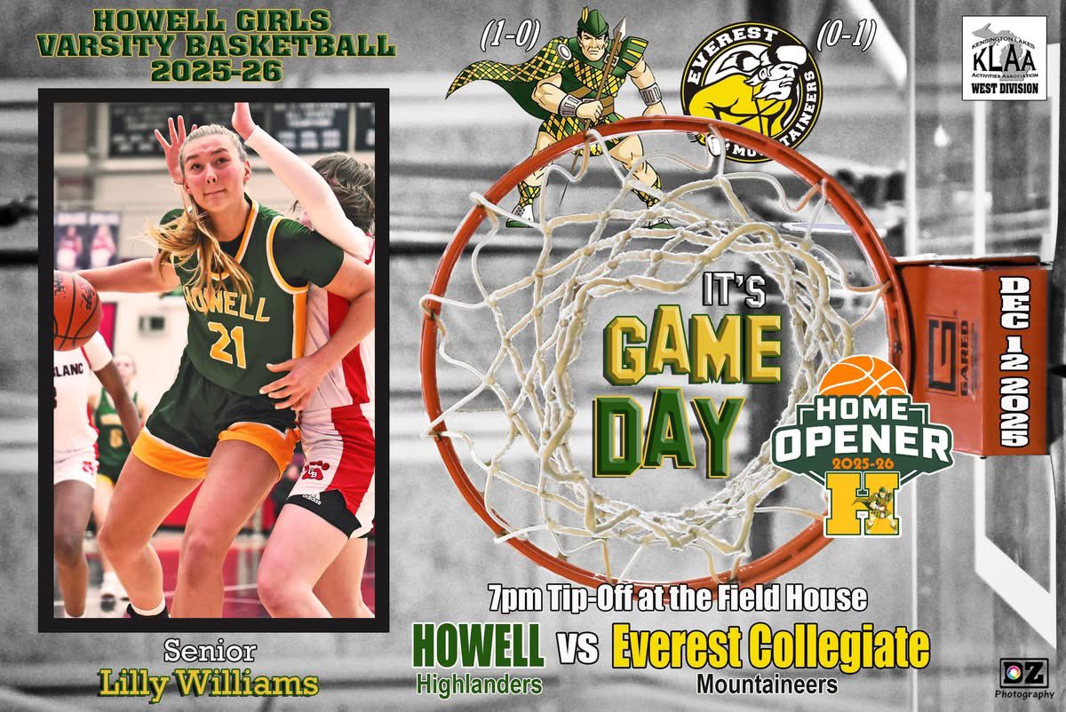 HowellHoops's tweet image. Thanks Dan Zeppa for another great game day graphic!! 
See everyone tonight @ 7:00PM🏀💚💛