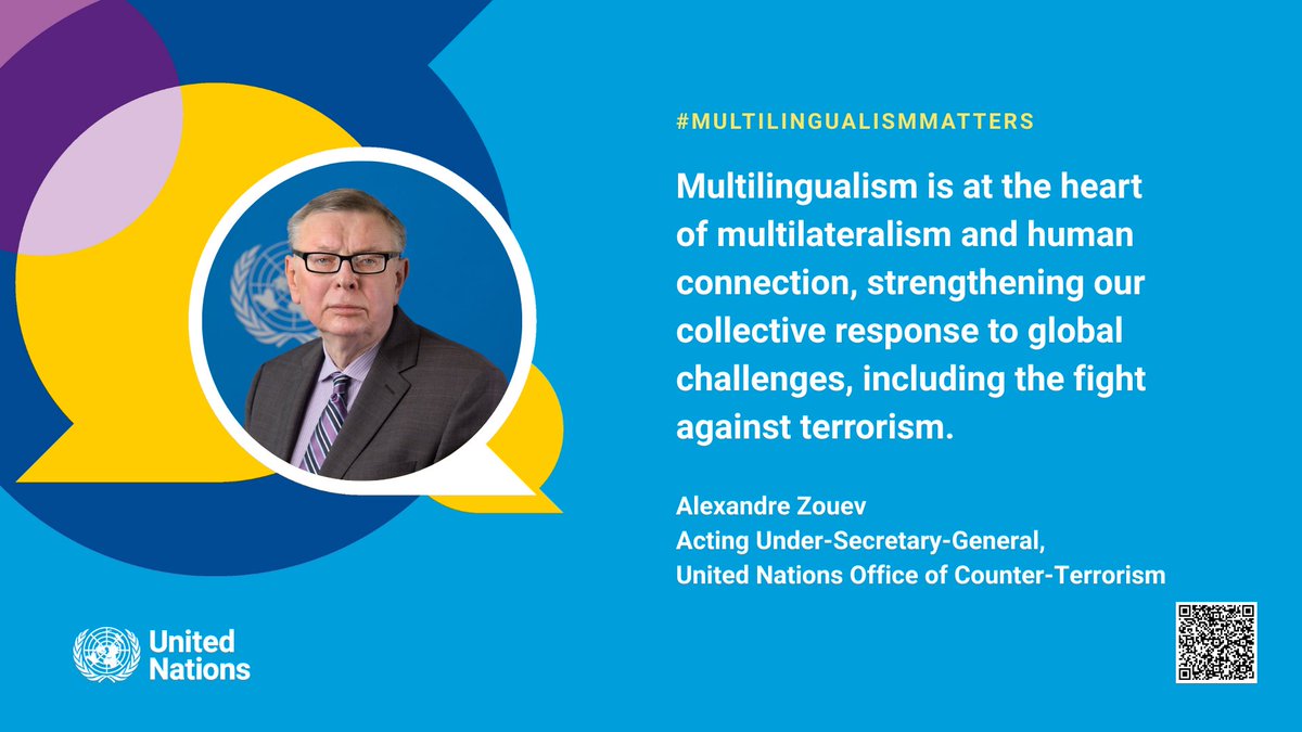 UNDGACM_EN's tweet image. 🌎In our 🇺🇳 #MultilingualismMatters campaign, we shed light on #multilingualism as a pillar of multilateralism.

Here is what the acting USG of @UN_OCT, Alexandre Zouev, says. ⬇️
